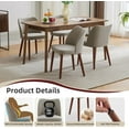 thumbnail image 7 of Accreate Linen Dining Chair Set of 2 Upholstered Fabric Dining Chair with Wood Legs, Wing Backrest, Wooden Kitchen Chairs with Thick Cushions, Leveling Feet for Dining Room, Living Room, 7 of 7