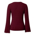 thumbnail image 4 of RUTAYY Women's T Shirt Ribbed Knit Slim Fit Long Sleeve Comfortable Soft Stretchable Basic Tops Everyday Casual Wear Holiday Chic Tshirts, 4 of 4