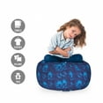 thumbnail image 2 of Floral Storage Toy Bag Chair, Boho Flower Bouquets Field Russian Folk Ethnic Blossoms Art Pattern, Stuffed Animal Organizer Washable Bag, Small Size, Dark Indigo and Azure Blue, by Ambesonne, 2 of 3