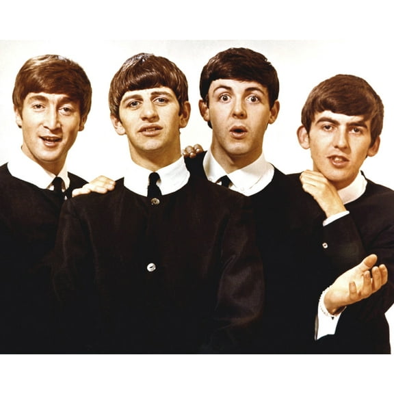 The Beatles John Paul Ringo George early pose with classic haircut 24x36 Movie Poster HD Aluminum Wall Art