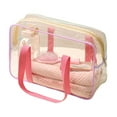 thumbnail image 1 of Transparent Travel Cosmetic Organizer Pouch Durable Zippered Toiletry Bag For Gym Work School Beach Airport Concert Trips, 1 of 9