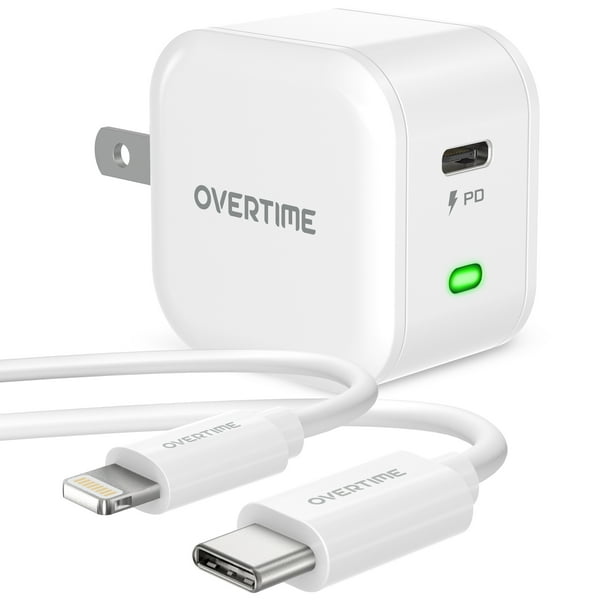 USB C Charger Set, Overtime 20W Fast Charger and USBCLightning Cable