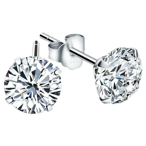 Pendientes para Novias DiamLux8 1 Pza 8mm Color Plata High Mónaco MXAUX-001-3