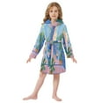 thumbnail image 6 of FORMRS Niños Bathrobe Unisex Hooded Robe Soft Plush Pajamas Sleepwear, Size 2-3T, Purple Window, 6 of 7