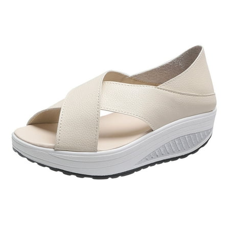 

Womens Summer Solid Color Soft Non-slip Wedge Swing Shoe Shoe Flip Flop Summer Open Toe Slide Sandals Comfortable Flats Flip-Flops Sandal Casual Platforms Wedge Sandals Heeled Sandals A37389