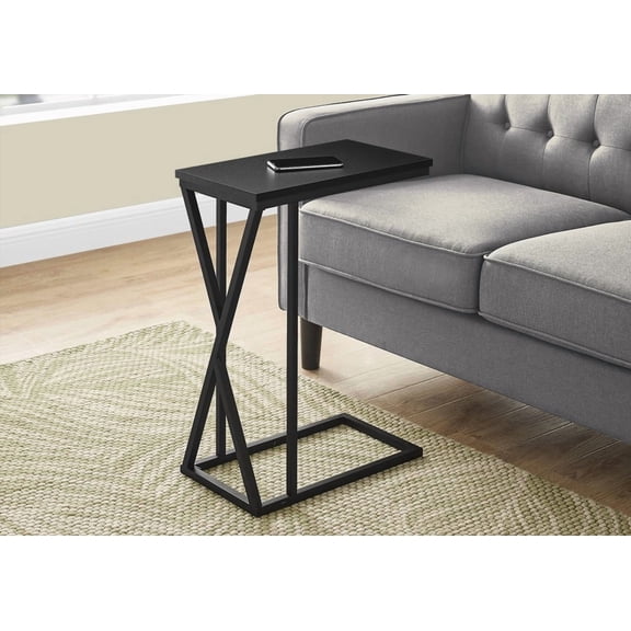 Black C-shaped Accent Table for Living & Bedroom | Convenient Design