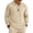 Khaki, variant on LWavelet Mens Linen Polo Shirt Long Sleeve Spring Fall Vacation Cotton Linen Shirt Casual Lightweight Button Collared Tops