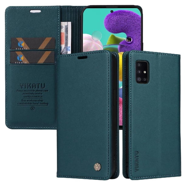 Funda para Samsung Galaxy A51 4G Estuche de Cuero PU Tipo Cartera con Ranuras para Tarjetas y Cierre Magnético