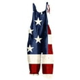 thumbnail image 2 of LMKIHUSA 4th of July 2024 Summer Women Star Flag Print Overalls Baggy Jumpsuit Independence Loose Fit Romper Pant with Pockets,Multicolor,L, 2 of 5