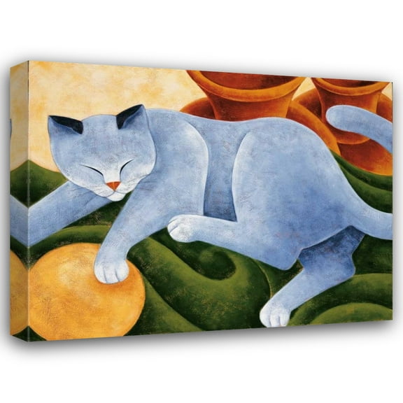 Kate Holmes 24x19 Gallery Wrapped Canvas Wall Art Titled - Cats and Pots