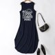thumbnail image 3 of WILLBEST Faldas Para Mujer, Vestido Informal De Verano Para Playa, Vacaciones, Estampado, Holgado, Con Bolsillos, Cuello Redondo, Sin Mangas, Maxivestido, 3 of 3