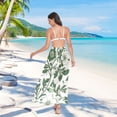 thumbnail image 7 of FORMRS Womens Long Sarong Beach Wrap Semi-Sheer Bikini Skirt Bathing Swimsuit Cover Up, Green Floral, 7 of 7