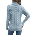 thumbnail image 3 of XIAOCHA Womens Sweaters Minimalist Solid Color Turtleneck Knit Pullover Blouses Soft Warm Long Sleeve Winter Casual Slim Fit Comfortable Sweater, 3 of 8