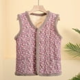thumbnail image 2 of Gaexia Womens Vest Jacket,Floral Quilted Vest Winter Warm Lined Sleeveless Outerwear Cozy Stand Collar Jacket With Pockets, 2 of 3