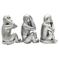 thumbnail image 3 of Adam & Friends Home Decor See No Evil, Hear No Evil, Speak No Evil Sculpture | 3-Piece | Silver, 3 of 6