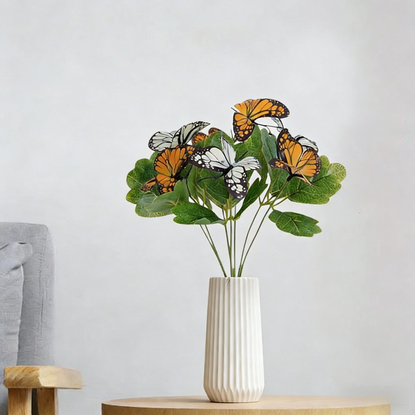 Flowers with Butterflies Artificial Flowers for Outdoor Indoor Decor, for Hanging Planters Garden Porch Window Box Home Wedding Farmhouse