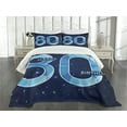thumbnail image 3 of Ambesonne Birthday Quilted Bedspread Set 3 Pcs, Party Theme and Stars, King Size, Navy Blue and Sky Blue, 3 of 5