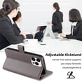 thumbnail image 4 of Jiahe Cover for iPhone 12 Pro / 12 6.1", Multifunctional Wallet Case with Card Holder and Shoulder Strap,PU Leather Magnetic Closure Zipper Pocket Kickstand Wristband Flip Leather Cover, gray, 4 of 7