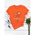 thumbnail image 4 of Xuanfei Women Floral Graphic Letter Crew Neck Short Sleeve T-Shirt, 4 of 6