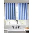 thumbnail image 2 of Navy Blue Stripe Sheer Curtains 45 Inch Length 2 Panels Set for Living Room/Bedroom, Modern White Vertical Striped Geometric Curtain Sheers Drapes Rod Pocket Curtains Window Treatment Set 52''x45''x2, 2 of 7