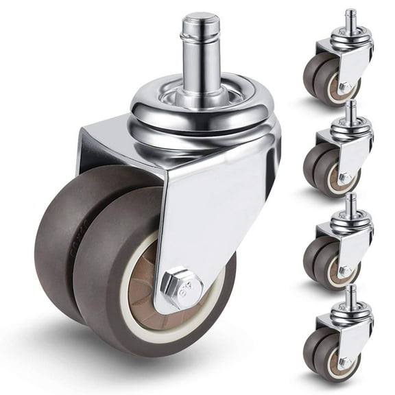 Office Chair Wheels, Heavy Duty Rubber Chair Casters Replacement, 2 Inch Gaming, Computer, Desk Chair Wheels for Hardwood Floors and Carpet Set of 5