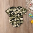 thumbnail image 6 of Inevnen Newborn Baby Boy/Girl Boss Short Sleeve Camo Romper Jumpsuit Outfits, 6 of 9