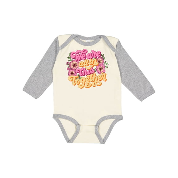 Inktastic Inspirational Quote We are all in This Together Boys or Girls Long Sleeve Baby Bodysuit