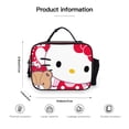 thumbnail image 2 of Hello kitty PU Leather Lunch Bag Unisex Lunch Box, Reusable Lunch Tote Meal Prep Container Portable Leakproof Insulated Cooler Bag Food Tote for Work Office Picnic Beach Travel, 2 of 5