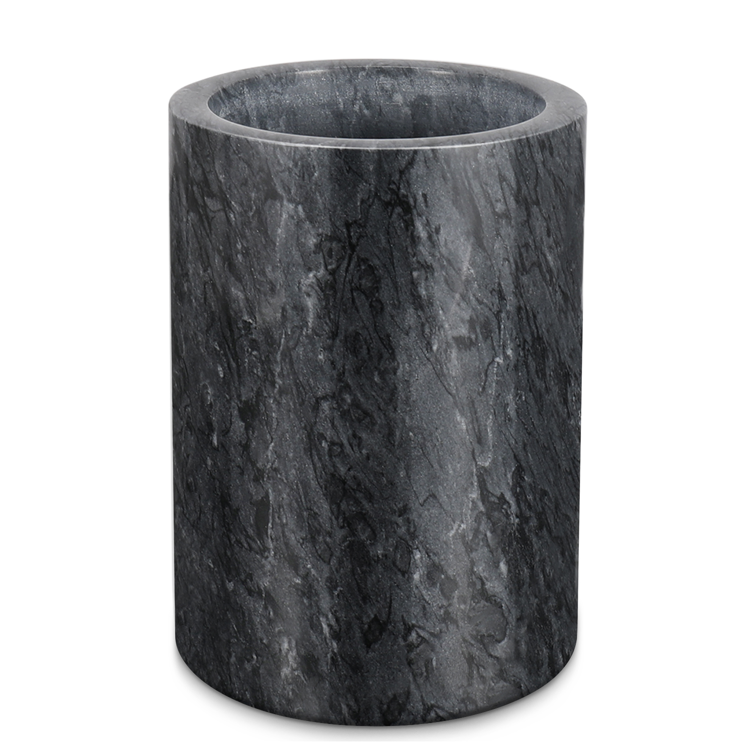 Kitchen Natural Black Marble Tool Crock Utensil Holder and Wine Cooler