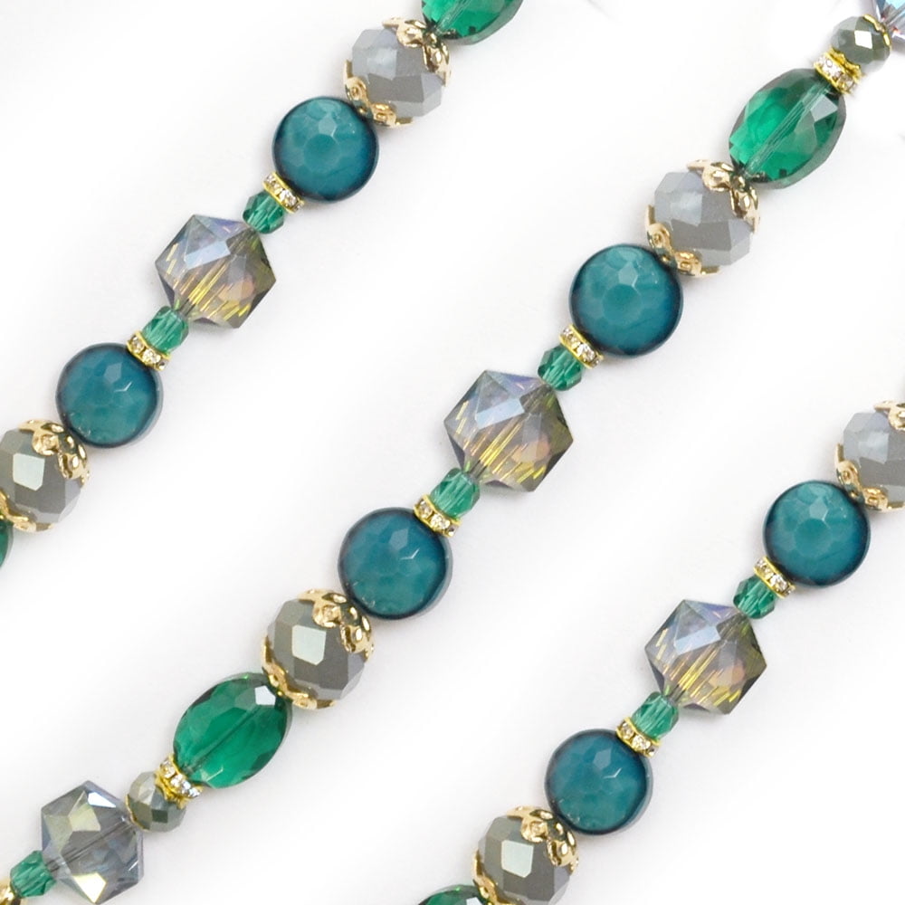Jesse James Beads Glass Bead Strand, Teal
