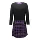 thumbnail image 3 of Moda mujer Retro corto Patchwork noche cuello redondo fiesta graduación vestido Vintage Fridja nbo2564, 3 of 3