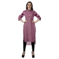 thumbnail image 2 of Moomaya Tunique en Coton à Manches Retroussables pour Femmes Kurti Imprimé Longueur Genou Kurta d'Été, 2 of 6