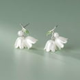 thumbnail image 6 of K-KED S925 Sterling Silver White Lily Flower Ear Earrings New, 6 of 6