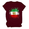thumbnail image 4 of Tops de Cuello Alto para las Mujeres Amante Impreso Cuello Redondo Manga Corta Camiseta Casual, Blusa Diaria de Estiramiento Suave, 4 of 5