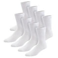 thumbnail image 1 of 8 pairs of Thin Combed Cotton Diabetic Socks for Men & Women, Loose, Wide, Non-Binding Neuropathy Low-Crew Socks (White, Fit's Shoe Size 7-11), 1 of 5