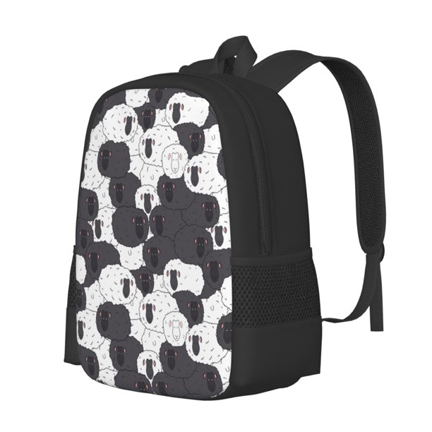 Fotbe Black And White Sheeps Mochila para Hombre y Mujer - Tela Oxford 600D Resistente - Mochila Impermeable de Gran Capacidad para Escuela, Viajes y Senderismo