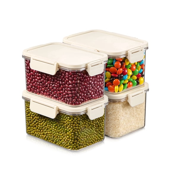 Sorbus 4-Pack Standard Rectangle Food Storage Containers with Lids, Clear, Stackable