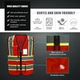 thumbnail image 5 of AYKRM Red High Vis Reflective Safety Vest for Women Men Security Pocket Zipper, 5 of 5