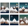 thumbnail image 2 of Geometric Mountain Canvas Wall Art Blue Sky Mountain Pictures Canvas Prints 6 Piece Unframed Rustic Home Artwork for Preppy Room Decor Office Bedroom Living Room Decorations Colorful, 2 of 2