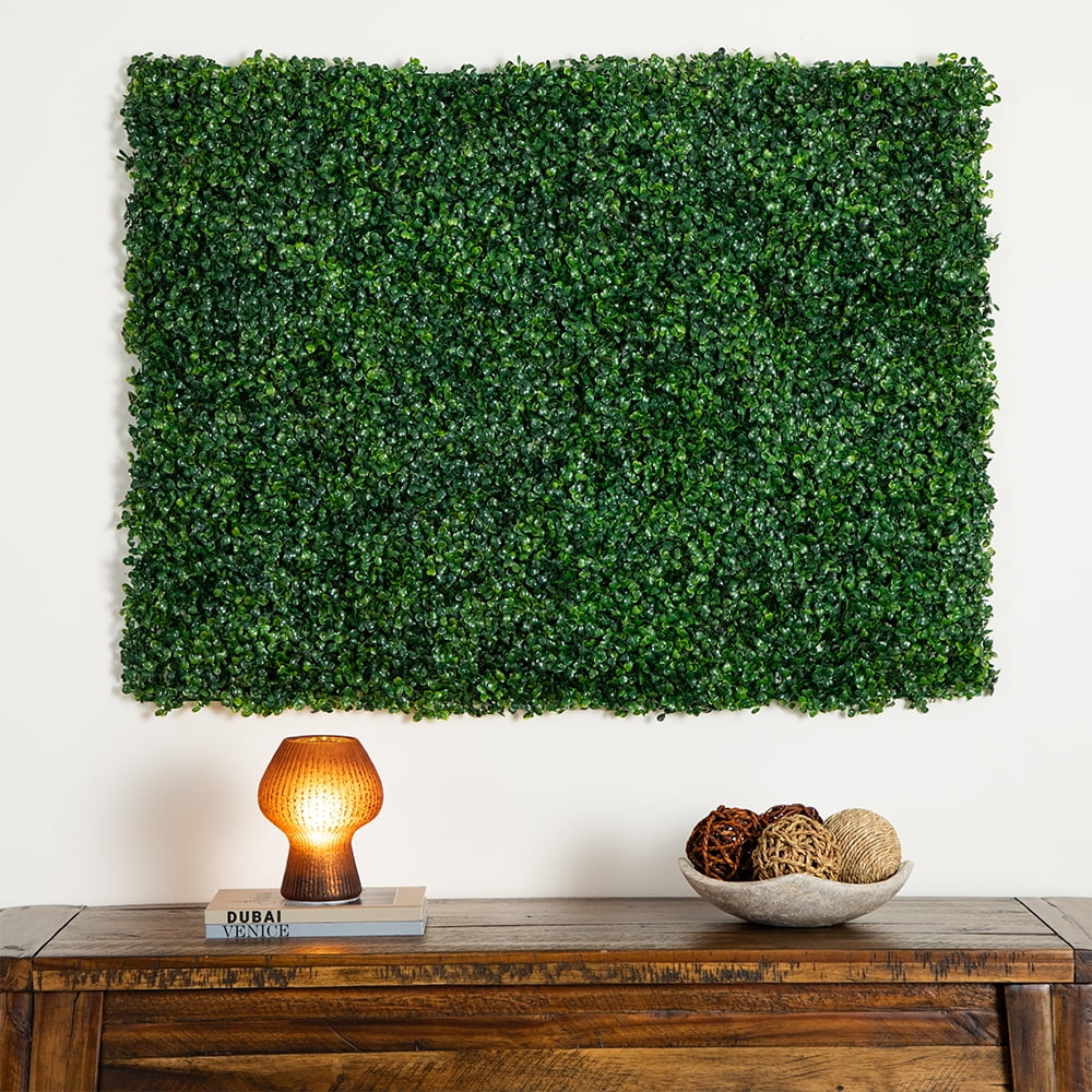 (12 pack) Mainstays 10" x 10" Green Artificial Decorative Boxwood Plant Mat