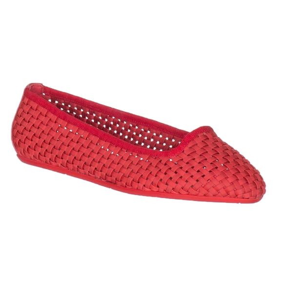 Moncler Women's Red Woven Saint Malo Ballerina Flats Shoes Size 8