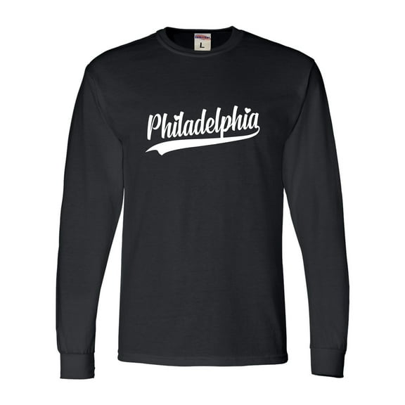 Go All Out City Of Philadelphia Pennsylvania Fashion Script Long Sleeve T-Shirt Mens