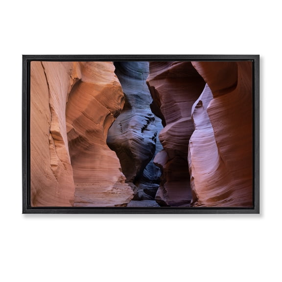 Stupell Industries Slot Canyon View Landscape Photography Black Floater Framed Art Print Wall Art, 25 x 17