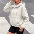 thumbnail image 6 of DDAPJ pyju Women's Raincoats Lightweight Waterproof Rain Jackets Adjustable Drawstring Hooded Windbreaker with Pockets for Travel Outdoor Cycling Hiking Running 2XL, 6 of 8