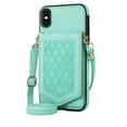 thumbnail image 2 of Nalacover Back Mirror Flip Case for iPhone XS Max, Wallet Case Crossbody PU Leather with Card Holder Kickstand Phone Case Detachable Shoulder Strap Handbag For iPhone XS Max, Green, 2 of 13