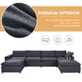 thumbnail image 4 of EUROCO 152.8" Oversized Sectional Sofa for 6 seats Down Filled Upholstered Sofa Couch with Seattle interior,Feather+PP cotton, 2 movable footrests, Solid wood Frame for Living Room, Apartment, 4 of 8