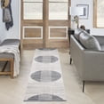 thumbnail image 2 of Nourison Astra Machine Washable 2' x 6' Ivory Blue Mid-Century Modern Indoor Flatweave Rug, 2 of 10