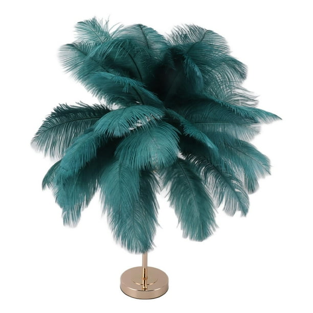 Lámpara De Plumas De Interruptor Táctil, 30 Piezas De Plumas Lámpara De Decoración USB Flumas De Avestruz Recargables Ligera De Control De Control De Táctil Lámpara De