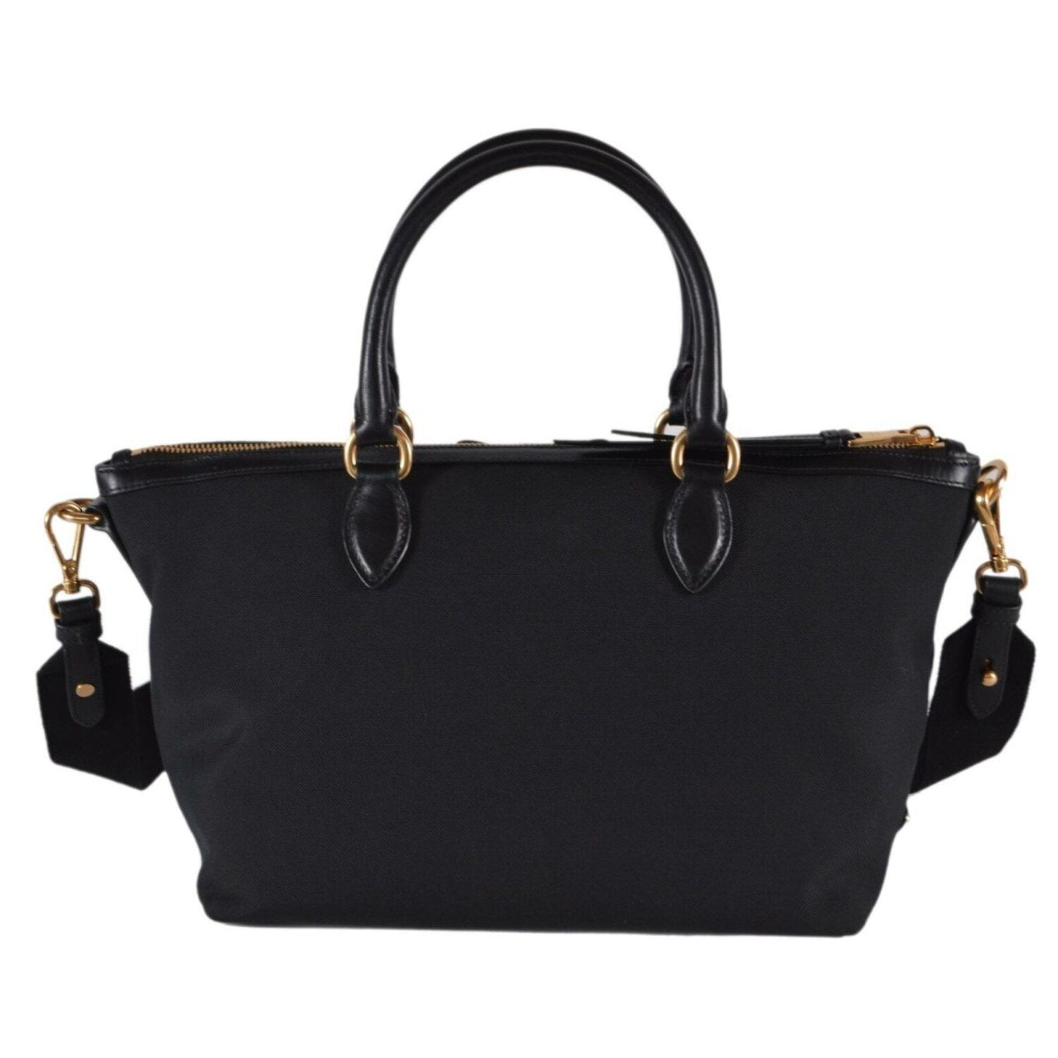 Prada Logo Jacquard Black Canvas Satchel Crossbody - Walmart.com