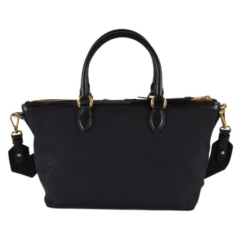 Black Cotton canvas mini handbag | PRADA